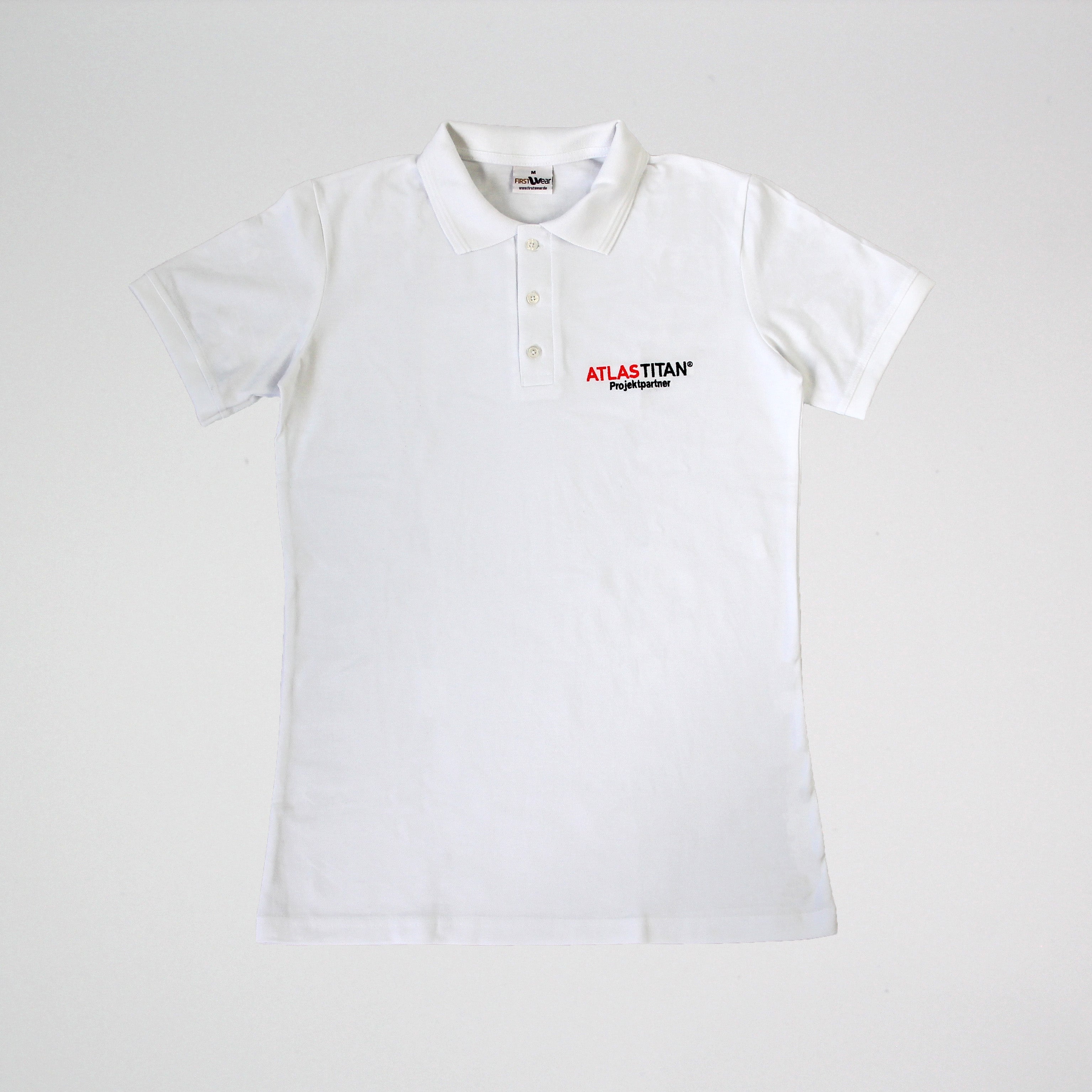 FIRST WEAR Polo weiß mit Stick